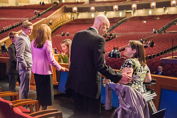 President henry J Eyring and his wife Kelly speak to Students and employees in the BYU-Idaho Center, the first devotional of Spring 2107 semester.