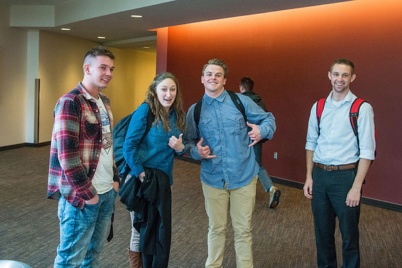 Students and employees gather in the BYU-Idaho Center for the first devotional of Spring 2107 semester.