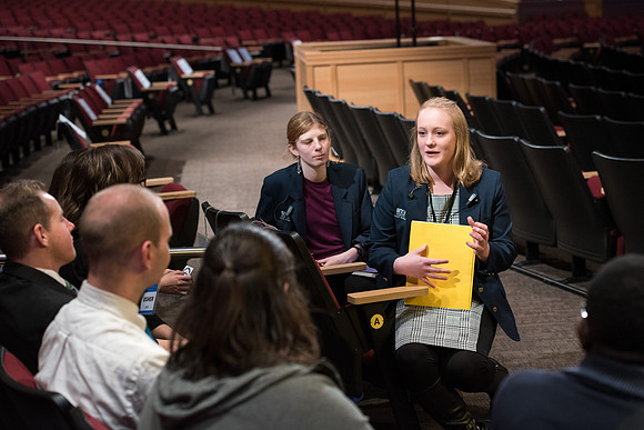 Students volunteer to be an Usher for Spring 2017 Devotionals.