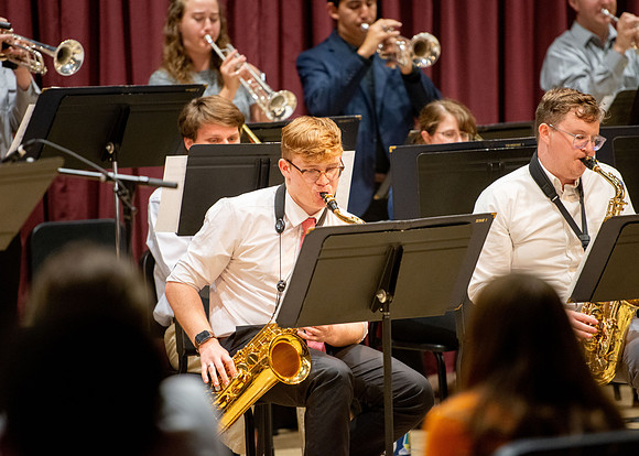 Performance of the jazz group at the Snow Building.
