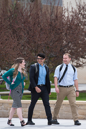 Students walk to class in the Taylor Quad.
