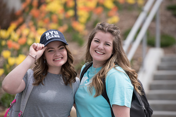 Students sport their BYU-Idaho Apparel.