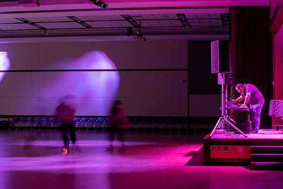 Freshman students at BYU-Idaho go roller skating at the Manwaring Center.