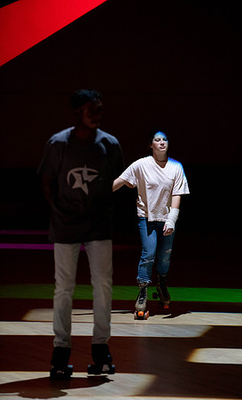 Freshman students at BYU-Idaho go roller skating at the Manwaring Center.