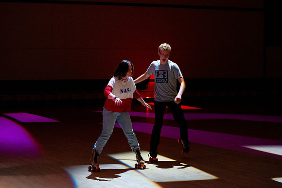 Freshman students at BYU-Idaho go roller skating at the Manwaring Center.