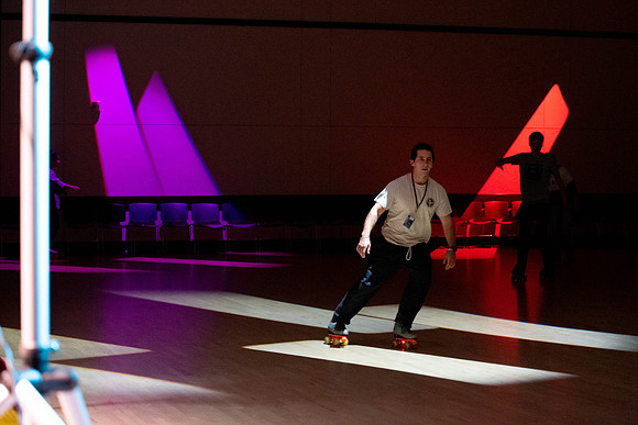 Freshman students at BYU-Idaho go roller skating at the Manwaring Center.