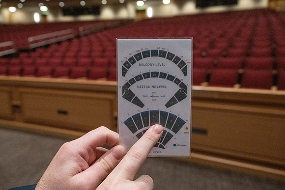 Photos for the usher training video in the BYU-Idaho Center.