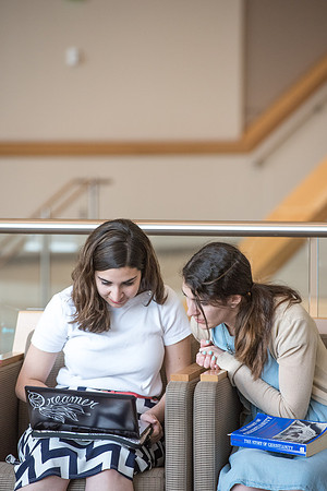 Students find quiet places to study in the BYU-I Center. 2017
