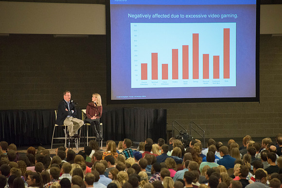 President and Sister Gilbert host a date night with BYU-Idaho Students. Oct 2015