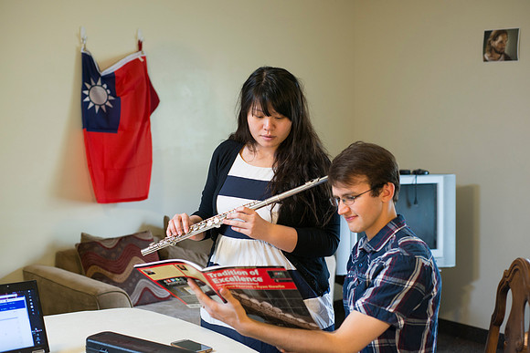Pathway student, Chia Hsin and husband Kai Webber, April 2017