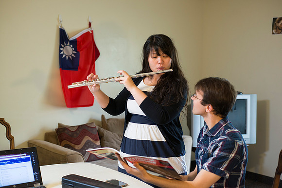 Pathway student, Chia Hsin and husband Kai Webber, April 2017