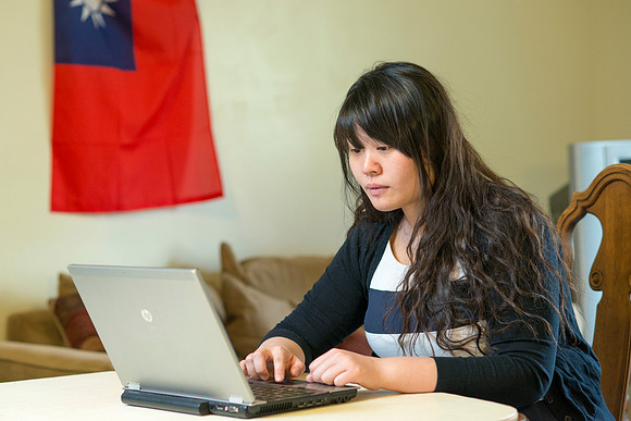 Pathway student, Chia Hsin and husband Kai Webber, April 2017