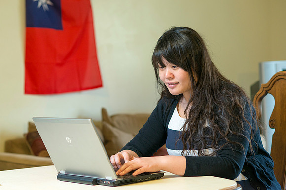 Pathway student, Chia Hsin and husband Kai Webber, April 2017