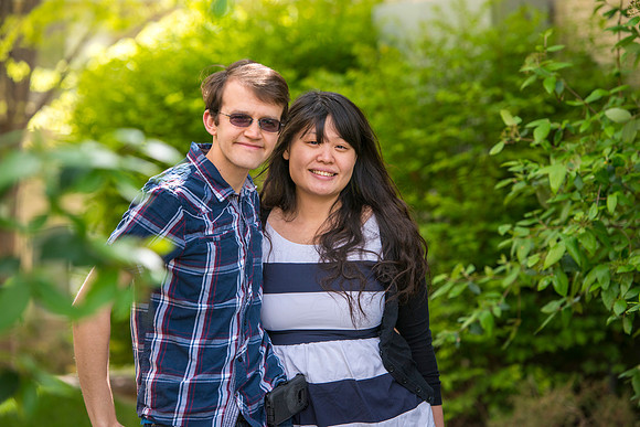 Pathway student, Chia Hsin and husband Kai Webber, April 2017