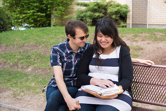 Pathway student, Chia Hsin and husband Kai Webber, April 2017