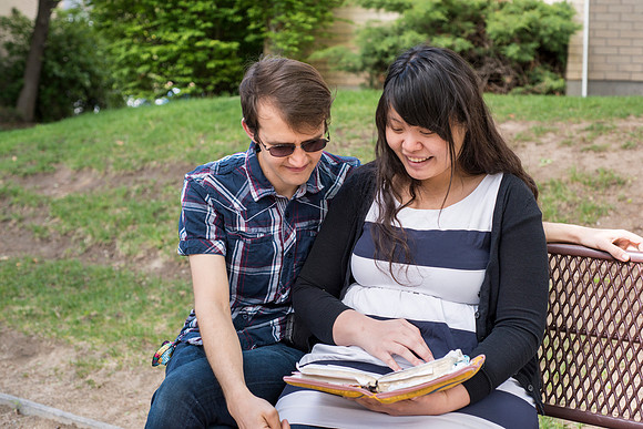 Pathway student, Chia Hsin and husband Kai Webber, April 2017