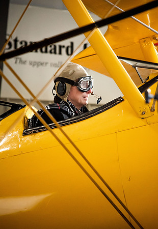 BYUI President and Sister Eyring film their devotional promotional video for Spring 2021 semester with the help of the University Relations team in the Legacy Flight Museum.
