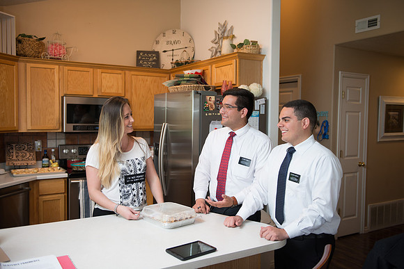 Stella prepared a meal for the missionaries. Saratoga Springs, UT. April 2017