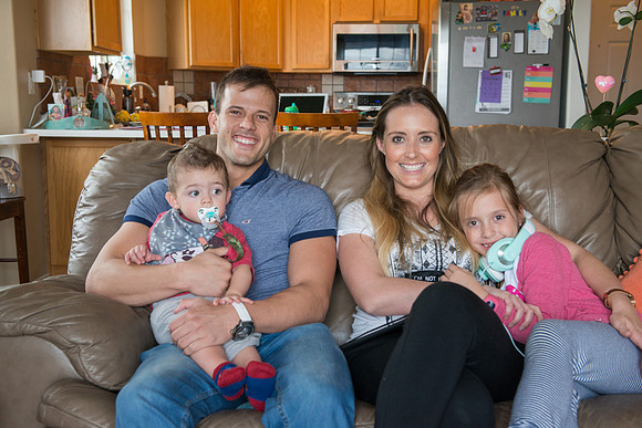 Stella and Fabio with their two children, Ethan and Eduarda at their home in Saratoga Springs, UT. April 2017