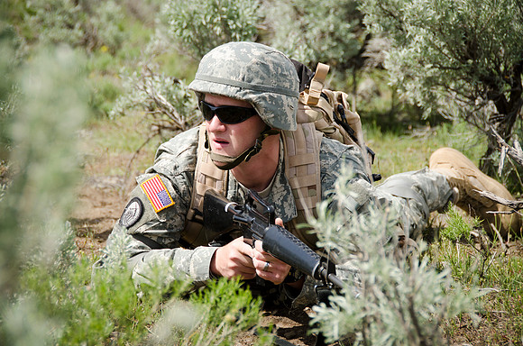 ROTC does some training West of R Mountain.