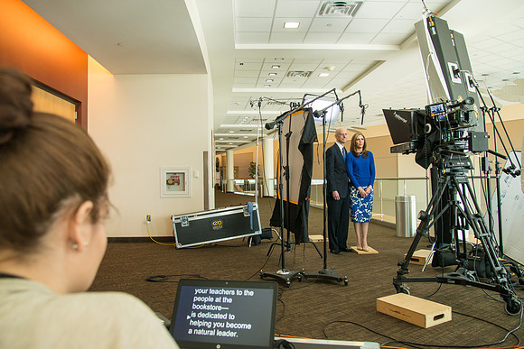 President Henry J Eyring and his wife Kelly for a video for Get Connected.