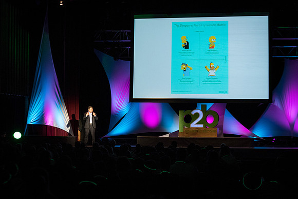 Carlos Carrasco, a product marketing manager for Microsoft, speaks at Power to Become. Spring 2017