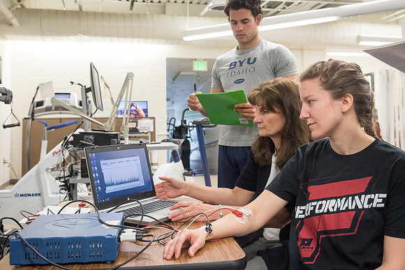 Students in the exercise physiology class.