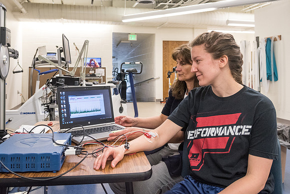 Students in the exercise physiology class.