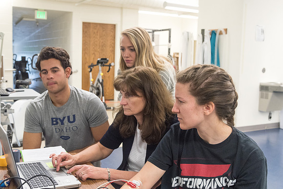 Students in the exercise physiology class.