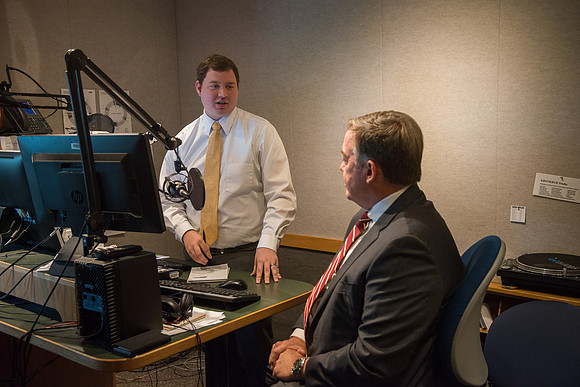 President of Arizona State University visits BYU-Idaho and will be the devotional speaker. Interview with KBYI radio announcer.