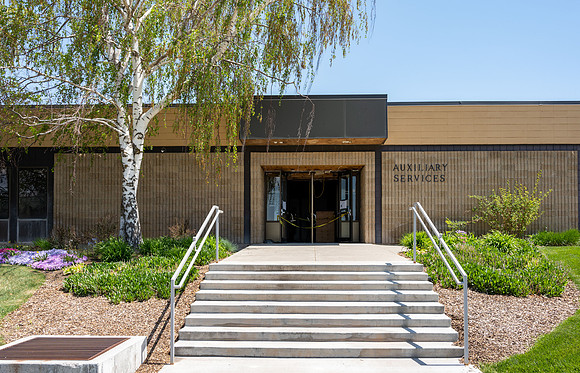 The Auxiliary Services Building is being remodeled and repurposed for academic use.
