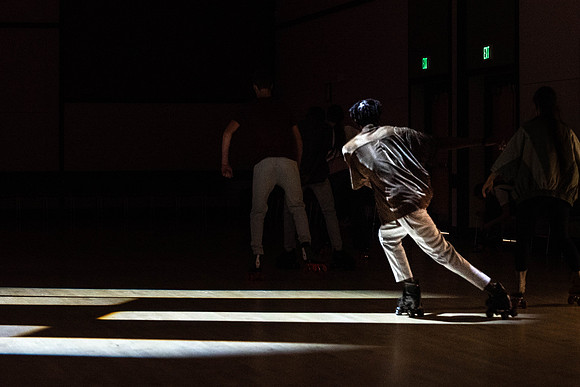 Freshman students at BYU-Idaho go roller skating at the Manwaring Center.