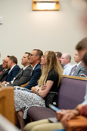 Daniel Balls, Lead Data Analyst at BYU-Idaho, addresses the students during summer session at the weekly Devotional.
