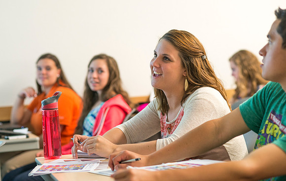 Teacher Education Instructor Mike Christoperson teaches a class dealing with learning disabilities.