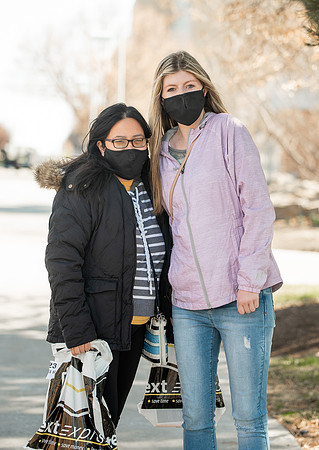 Students walk around BYUI campus on their first day of classes for the Spring 2021 semester.