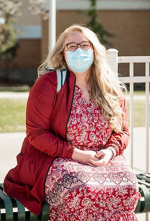 Students walk around BYUI campus on their first day of classes for the Spring 2021 semester.