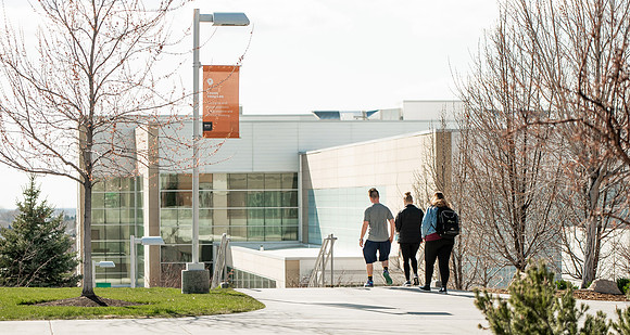 Students walk around BYUI campus on their first day of classes for the Spring 2021 semester.