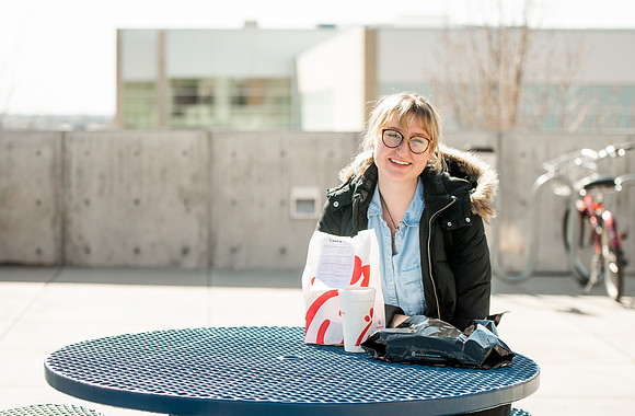 Students walk around BYUI campus on their first day of classes for the Spring 2021 semester.