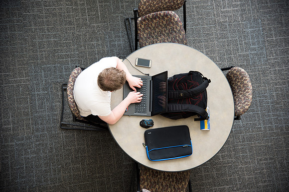 Students study in the Ricks Building.