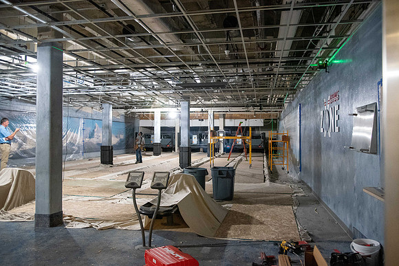 Lighting and other roof materials will be updated in the school's bowling alley. August 2023.