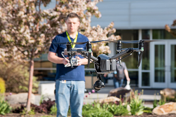 Patrick Kelly pilots the AV drone.