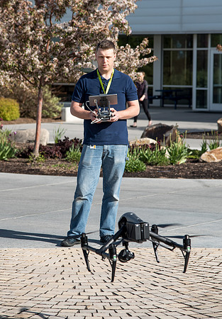 Patrick Kelly pilots the AV drone.