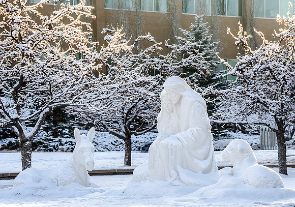 A nativity in front of the John Taylor Building celebrates the birth of Our Lord and Savior, Jesus Christ.