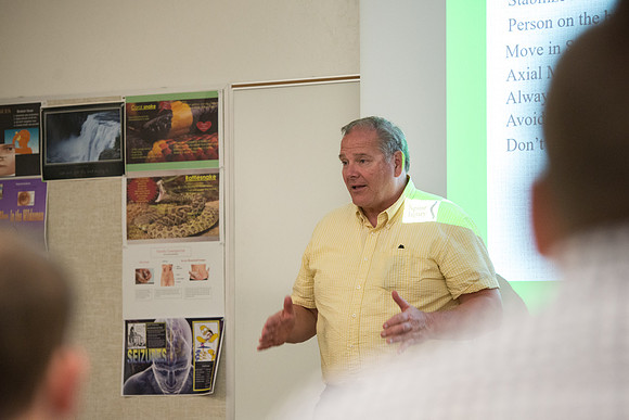 Students learn about Wilderness First Aid.