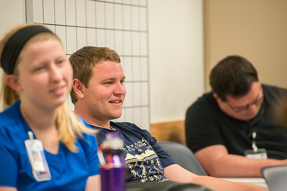 Students learn about Wilderness First Aid.