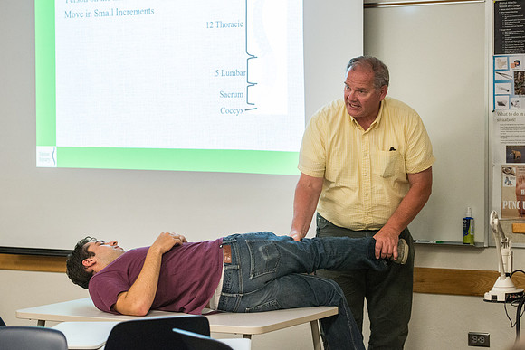 Students learn about Wilderness First Aid.