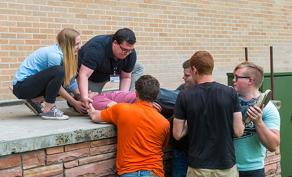 Students learn about Wilderness First Aid.