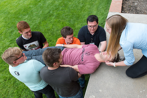 Students learn about Wilderness First Aid.