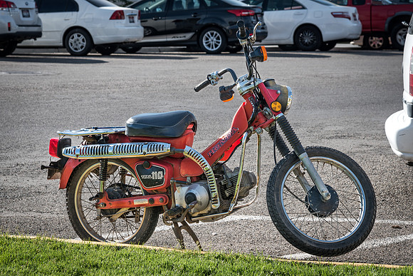 Some students and facutly take advantage of the warm weather and ride motorcycles to school. 2017