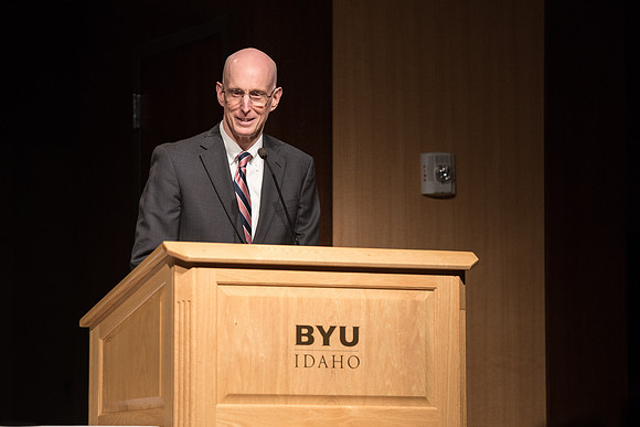 BYU-Idaho faculty are shown apprceiation at a banquet.